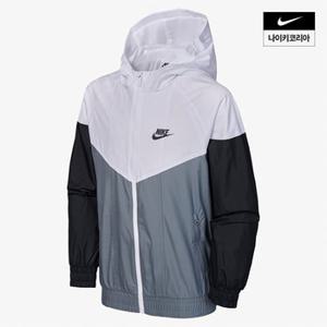 키즈 나이키 스포츠웨어 윈드러너 주니어 후드 리펠 재킷 NIKE FZ5516-100