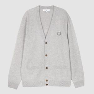 메종키츠네 24FW 볼드 폭스헤드 가디건 light grey melange NM00506KT1006 H120