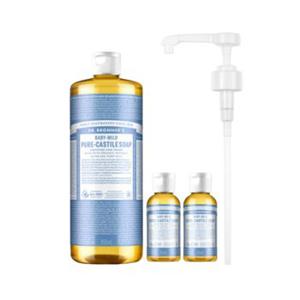 닥터브로너스 페퍼민트 퓨어 캐스틸 솝 950ml+60ml(2개)+펌프 지성 촉촉 수분공급