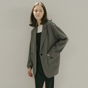 Small Check Overfit Jacket - Black