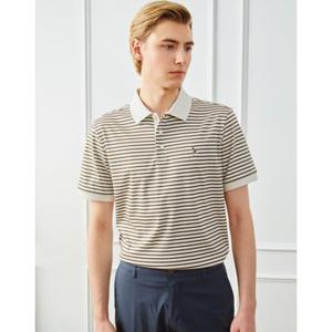 [23SS] [Soft-cotton] 브라운 스트라이프 카라티셔츠 HZTS3B435W2