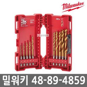 밀워키 48-89-4859 SHOCKWAVE 티타늄 드릴 비트 세트 10PCS 임팩육각타입 철재용