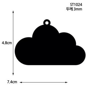 자개공예 블랙 아크릴판 (ST1024) 구름 열개입x1봉