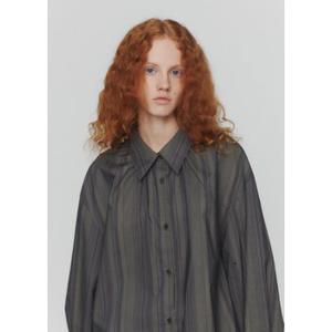 [STRIPE 10/4 예약주문]  아모멘토 24FW NECK SHIRRING OVERSIZED SHIRTS (2COLORS)