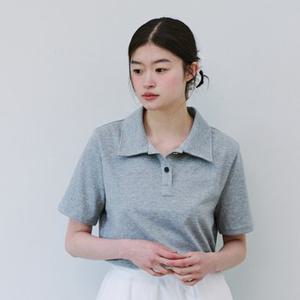 COLLAR POINT T-SHIRT_GRAY