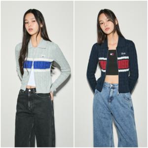 여성 투웨이 케이블 집업 가디건 T32E7KCD40TWT2 TOMMY JEANS