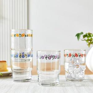 L 빈티지꽃마리 4계절 유리컵 4P SET