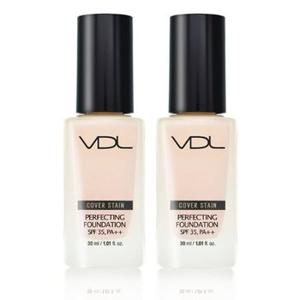 VDL 커버스테인 퍼펙팅 파운데이션 30ml V02 (21호 따뜻한 옐로우톤) 2개