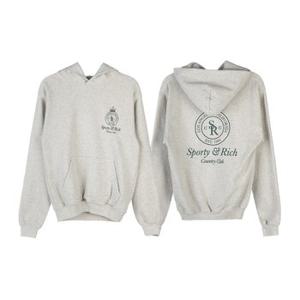 [스포티앤리치] 크라운 후드 티셔츠 CROWN HOODIE HEATHER OATMEAL