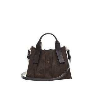 Lucky Pleats Canvas Tote S Dark Brown