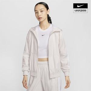 우먼스 나이키 스포츠웨어 클래식 우븐 루즈 UV 프로텍션 후드 재킷 NIKE FV6299-104