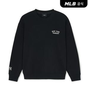 [코리아공식] 베이직 스몰 레터링 오버핏 맨투맨 NY (Black)