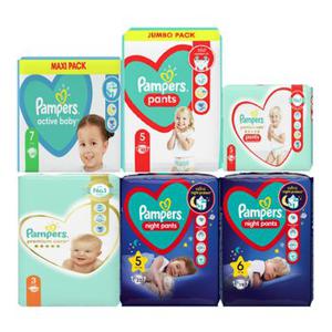 [3박스]유럽산  베이비드라이 밴드 팬티 기저귀 파우더향 Pampers 바우처