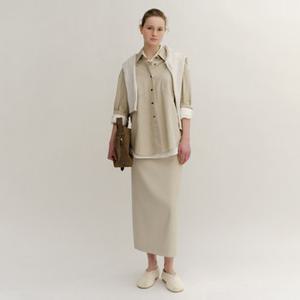 SS24 Midi Skirt Pale-Beige