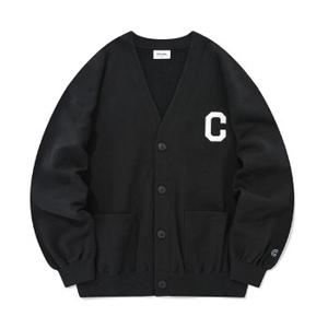 [정상가: 89,000원]_C 로고 오버핏 스웨트 가디건 블랙 CO2203JK44BK