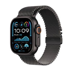 Apple [예약판매ㅣ9월20일 이후 순차출고] 애플워치 울트라2 49mm, GPS+Cellular (블랙 티타늄, 블랙 티타늄 밀레니즈루프, M)-[MX5U3KH/A]