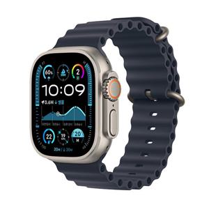 Apple 애플워치 울트라2 49mm, GPS+Cellular (내추럴 티타늄, 네이비 오션밴드)-[MX4D3KH/A]