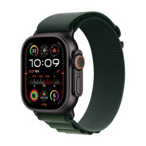 Apple 애플워치 울트라2 49mm, GPS+Cellular (블랙 티타늄, 다크 그린 알파인루프, M)-[MX4R3KH/A]