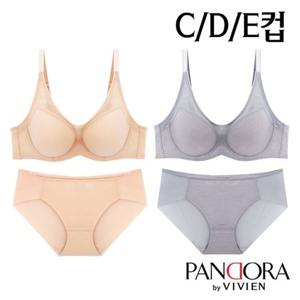 [비비안]C/D/E컵 사이드업 풀컵몰드브라팬티2종(PB7144)75C-85E