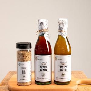 24년 추석세트 국내산 참기름세트 (참기름 350ml+들기름 350ml+볶음통참깨 120g)