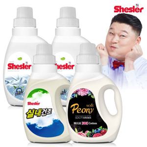 강호동의 쉬슬러 액상 세제 650ml 센스티브 2개+실내건조전용 1개+유연제 피오니향 1개