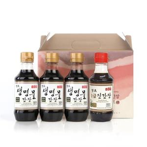 신앙촌 진4-1호 양조간장 선물세트(생명물간장360mL×3,1급진간장360mL×1)