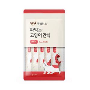 굿밸런스 짜먹는 고양이간식 연어 5P(12g)/고양이간식