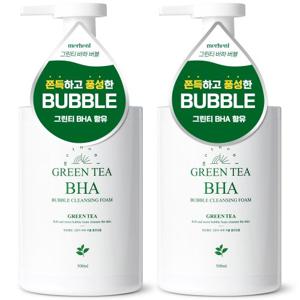 [1+1] 메르헨트 그린티 바하 버블 폼클렌징 500ml 살리실산 약알칼리 딥클렌징 세안제 클렌저 폼클렌저