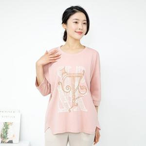 여성 엄마옷 면 라운드 반팔 나그랑티셔츠 TS304097 중년여성의류/50대/60대/마담/빅사이즈/할머니옷