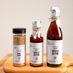 24년 추석세트 국내산 참기름세트 (참기름 180ml+들기름 180ml+볶음통참깨 120g)