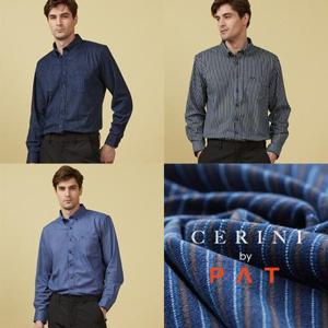 [CERINI by PAT][CERINI by PAT] 남성 스트라이프 마이크로 기모 셔츠 3종 세트 23W