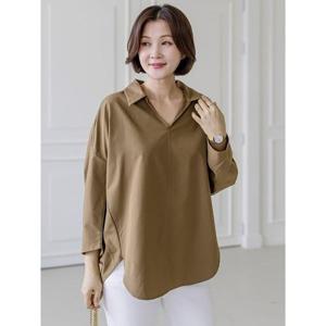 [김여사](~88size)반오프 카라 스판 블라우스 4col