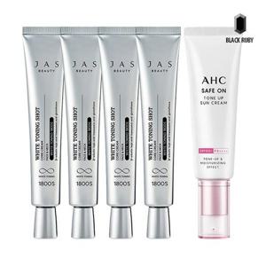 [쟈스]쟈스 화이트 토닝샷 기미크림 40ml x4 + AHC 세이프온 톤업 선크림 50ml