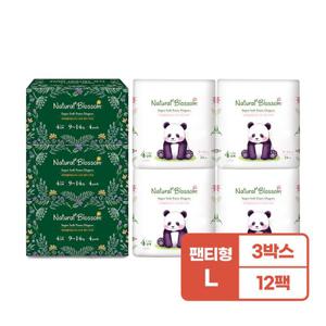 네추럴블라썸 슈퍼 소프트 비건 기저귀 팬티형 4단계(L) 24매x4팩x3박스