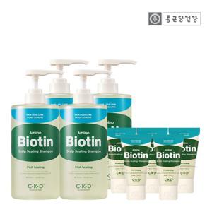 CKD 아미노비오틴 두피각질 샴푸 750ml*4+40ml*5(탈모+쿨링감)