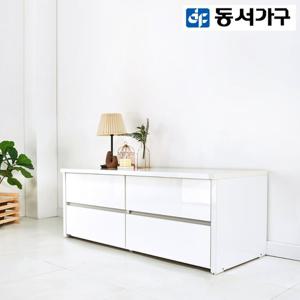 동서가구 로피엘 1500 2단 와이드 하이그로시 서랍장 DF924349