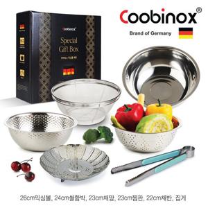 [Coobinox] 쿠비녹스 믹싱볼 쌀함박 채망 채반 찜판 집게 6종세트 co-1128