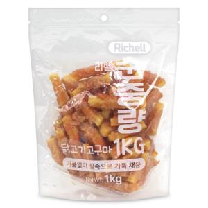 리첼 순중량 강아지간식 1kg, 닭고기고구마 1kg, 1개