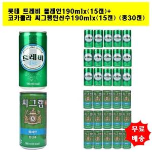 [롯데칠성음료]트레비플레인190mlx(15캔)+씨그램 플레인 190mlx(15캔) (총30캔)