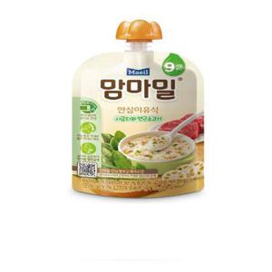 매일유업 맘마밀안심이유식시금치와연근소고기 9개월 100G