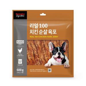 홈플러스시그니처 리얼100 치킨 순살 육포 600G 애견간식