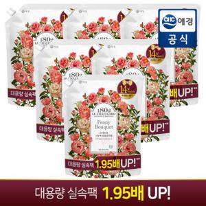 르샤트라 고농축 섬유유연제 피오니부케 1.6L + 350ml 증량팩 x 6개