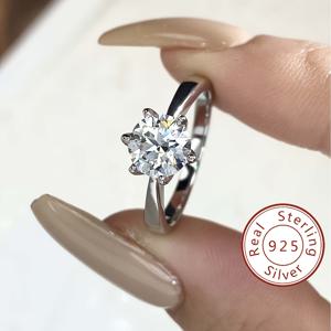 TEMU 1.0ct 라운드 컷 모이사나이트 반지, 선물로 이상적인 선택