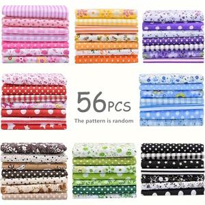 TEMU 56pcs 패치워크 천 세트, 꽃 천, 면 혼방 천, DIY 봉제 스크랩북 퀼팅 공예 패치워크 10cm*10cm/25cm*25cm