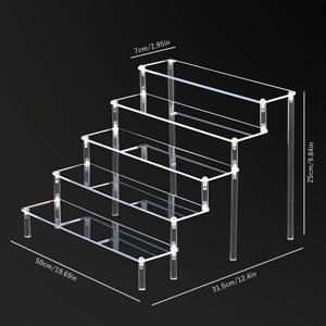 TEMU 1pc, 투명 디스플레이 스탠드, 피규어 전시용 아크릴 디스플레이 스탠드, 화장품 및 액세서리 보관용.