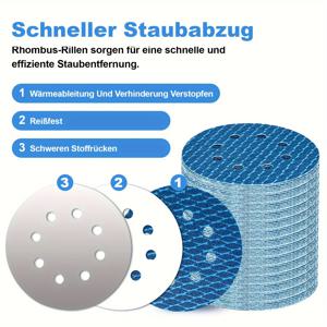 TEMU 70개 5인치/125mm 8구멍 사포, 랜덤 디스크 샌더 및 오비탈 샌더용 (60-600 거칠기) 블로킹 방지 및 열방출, 기계, 캐비닛, 보쉬, 금속, 집, 가구, 울타리, 돌, 대나무, DIY, 벽을 위한 광택 표면