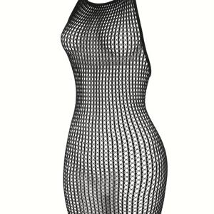 TEMU 속이 빈 섹시한 커버 드레스 란제리 Fishnet 드레스 Nighties Halter Chemise 여성 수영복 및 의류