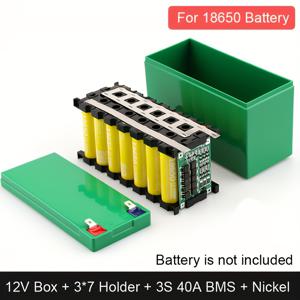 TEMU 3*7 18650 리튬 배터리 팩 어셈블리용 DIY 12V 배터리 보관 케이스, 3S 40A BMS 보호 보드, ABS 플라스틱 배터리 홀더, 12V 납산 배터리 교체 가능