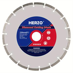 TEMU 1pc HERZO 230mm 다이아몬드 커팅 디스크, 125mmx22.23mm, 벽돌, 벽돌, 철근 콘크리트 및 석재 절단용