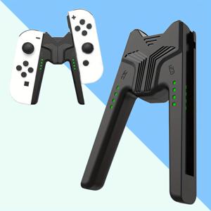 TEMU Joy-Con 컨트롤러 충전 그립 닌텐도 스위치, 스위치 OLED Joy Con용 컴포트 그립 충전기, Type-C에서 USB 케이블과 함께